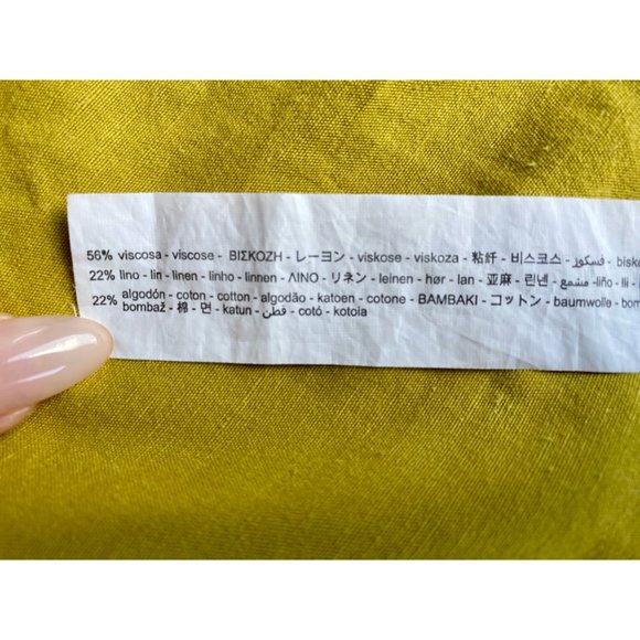 Zara Linen Chartreuse Women's  Mini Skirt Size XS - Picture 14 of 15